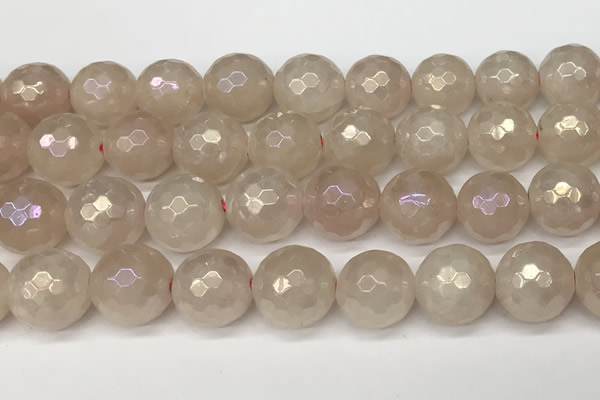 CRQ868 15 inches 12mm faceted round AB-color rose quartz beads