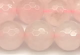 CRQ877 15 inches 10mm faceted round rose quartz beads