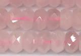 CRQ880 15 inches 5*8mm faceted rondelle rose quartz beads
