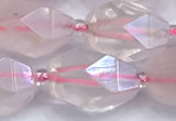 CRQ885 15 inches 11*15mm - 13*20mm faceted nuggets AB-color rose quartz beads