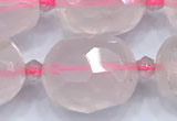 CRQ886 15 inches 12*16mm - 14*20mm faceted nuggets AB-color rose quartz beads