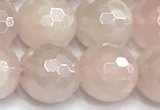 CRQ912 15 inches 10mm faceted round AB-color rose quartz beads