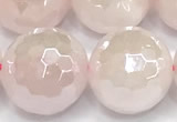 CRQ914 15 inches 14mm faceted round AB-color rose quartz beads