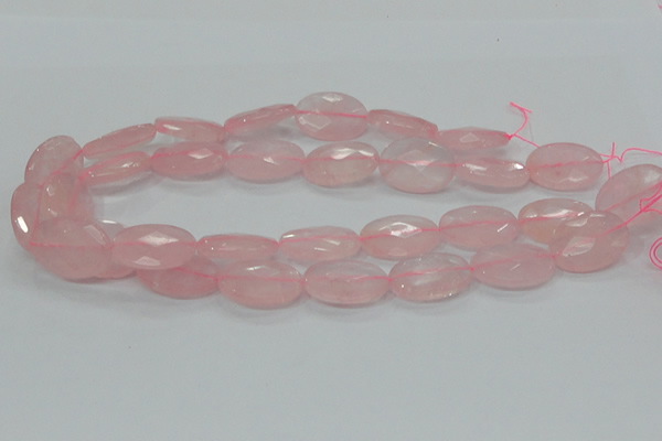 CRQ92 15.5 inches 18*25mm faceted oval natural rose quartz beads