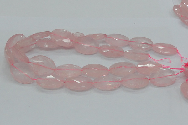 CRQ93 15.5 inches 22*30mm faceted oval natural rose quartz beads