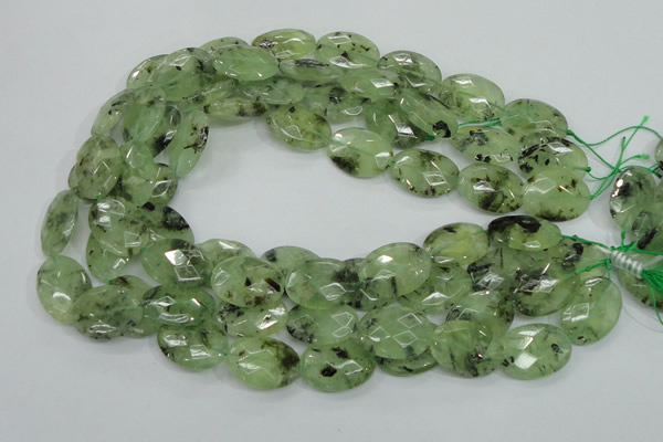 CRU115 15.5 inches 18*25mm faceted oval green rutilated quartz beads