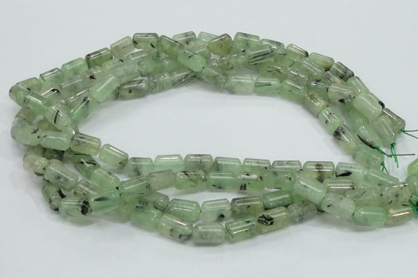 CRU133 15.5 inches 8*13mm column green rutilated quartz beads