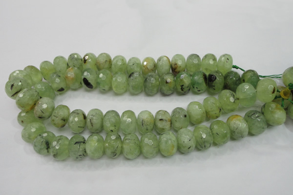 CRU143 15.5 inches 13*18mm faceted rondelle green rutilated quartz beads