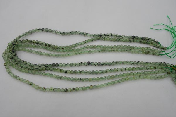 CRU145 15.5 inches 4mm round green rutilated quartz beads
