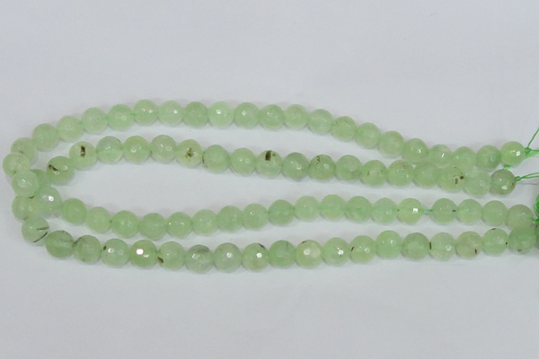 CRU201 15.5 inches 8mm faceted round green rutilated quartz beads