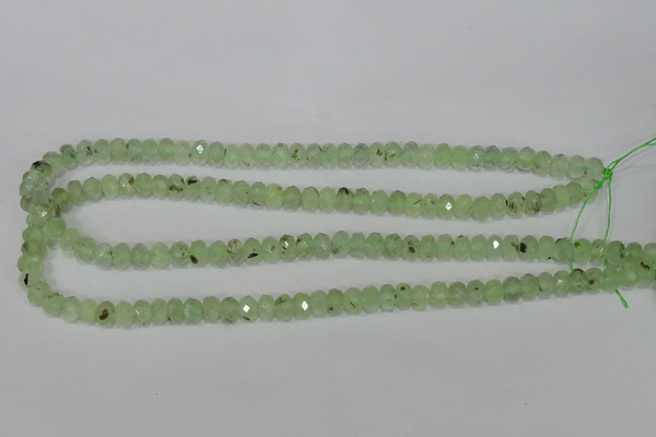 CRU206 15.5 inches 5*8mm faceted rondelle green rutilated quartz beads