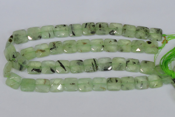 CRU213 15 inches 16*16mm faceted square green rutilated quartz beads