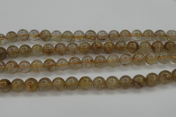 CRU553 15.5 inches 10mm round golden rutilated quartz beads