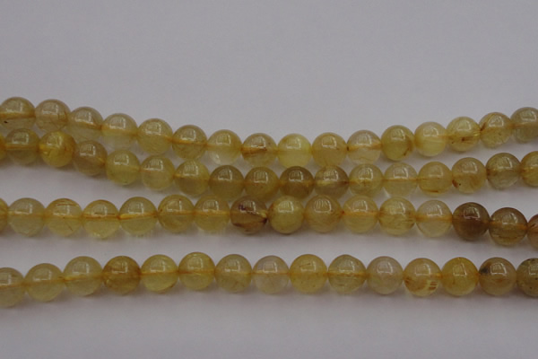 CRU604 15.5 inches 10mm round golden rutilated quartz beads