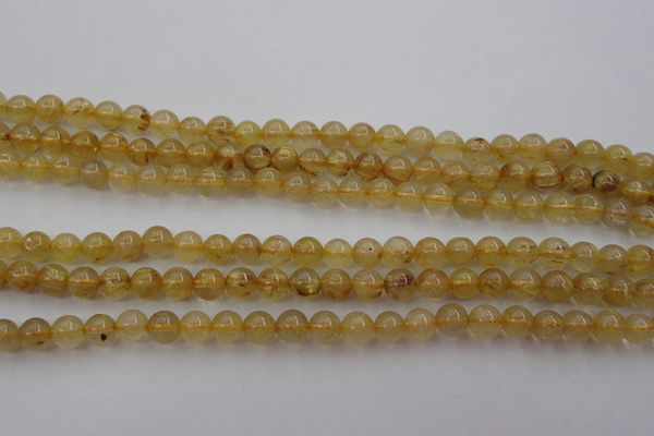 CRU611 15.5 inches 6mm round golden rutilated quartz beads