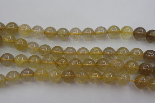CRU614 15.5 inches 12mm round golden rutilated quartz beads