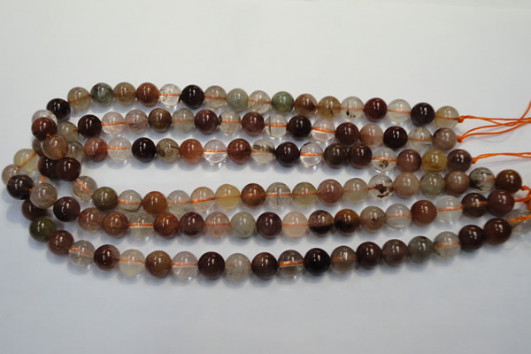 CRU653 15.5 inches 8mm round Multicolor rutilated quartz beads