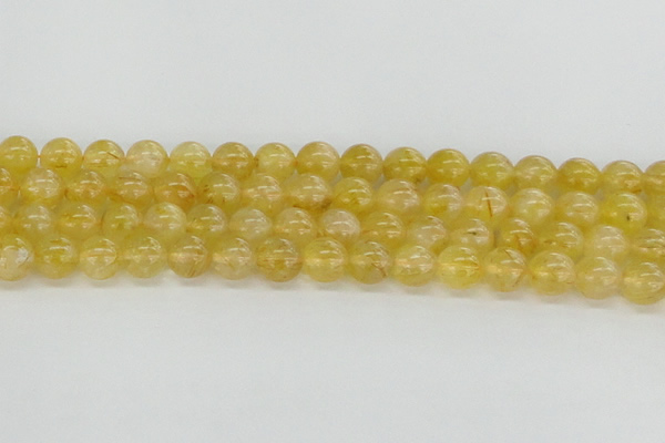 CRU660 15.5 inches 8mm round golden rutilated quartz beads