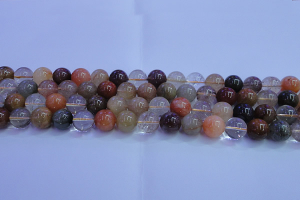 CRU753 15.5 inches 10mm round Multicolor rutilated quartz beads