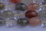 CRU760 15.5 inches 8*10mm rice Multicolor rutilated quartz beads