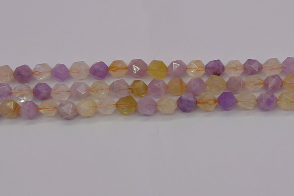 CRU774 15.5 inches 12mm faceted nuggets lavender amethyst & citrine beads
