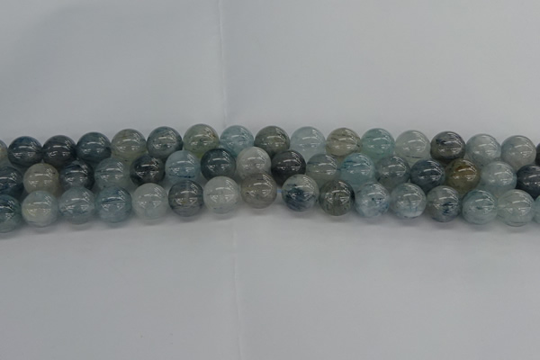 CRU854 15.5 inches 12mm round blue rutilated quartz beads