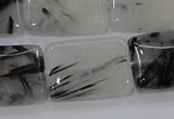CRU86 15.5 inches 18*25mm rectangle black rutilated quartz beads