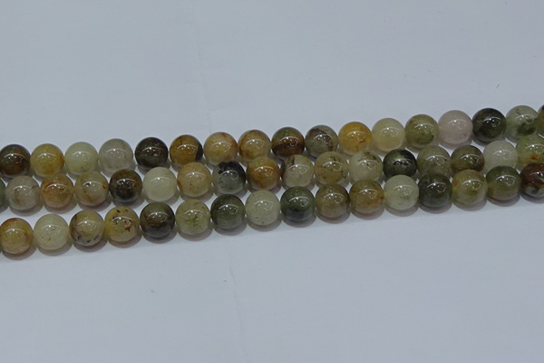 CRU903 15.5 inches 10mm round green rutilated quartz beads wholesale