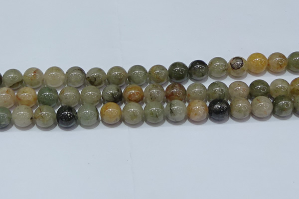 CRU904 15.5 inches 12mm round green rutilated quartz beads wholesale