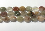 CRU924 15.5 inches 15*20mm oval mixed rutilated quartz beads wholesale