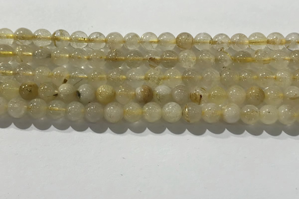 CRU926 15.5 inches 6mm round golden rutilated quartz beads wholesale