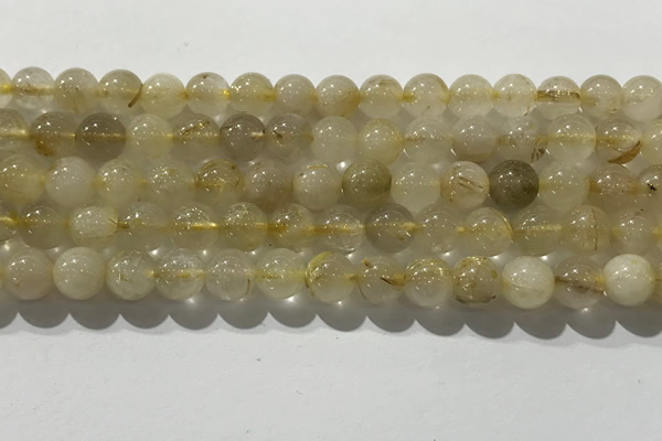 CRU927 15.5 inches 7mm round golden rutilated quartz beads wholesale