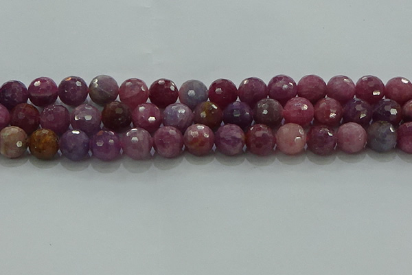 CRZ1126 15.5 inches 10mm faceted round natural ruby gemstone beads