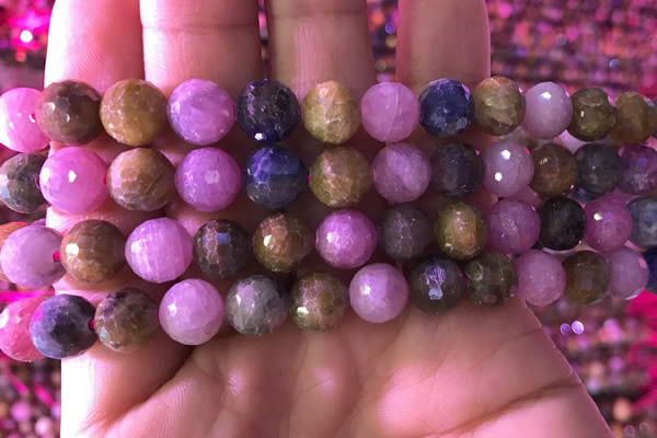 CRZ1133 15.5 inches 10mm faceted round ruby sapphire beads