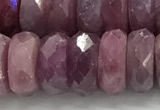 CRZ1155 15.5 inches 5*12mm faceted rondelle natural ruby beads