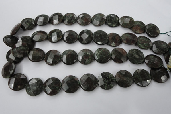 CRZ217 15.5 inches 20mm faceted coin ruby zoisite gemstone beads