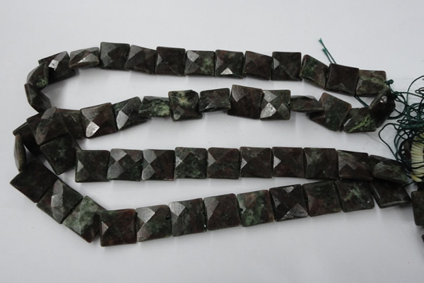 CRZ235 15.5 inches 15*15mm faceted square ruby zoisite gemstone beads