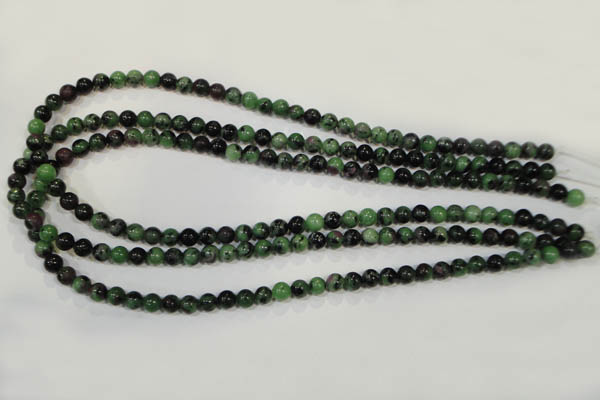 CRZ451 15.5 inches 6mm round ruby zoisite gemstone beads