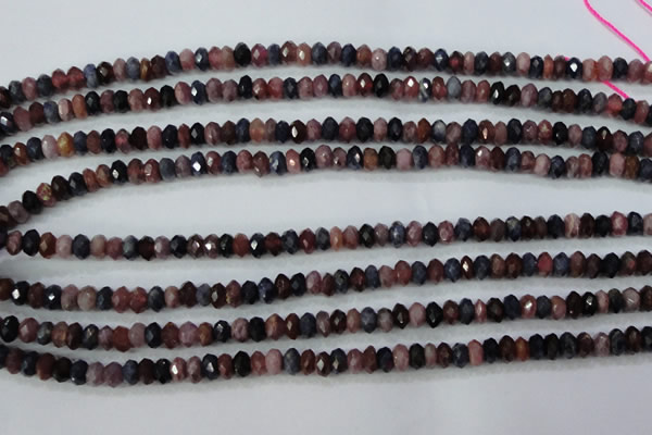 CRZ521 15.5 inches 3*4mm faceted rondelle natural ruby sapphire beads