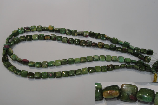 CRZ630 15.5 inches 8*8mm square New ruby zoisite gemstone beads