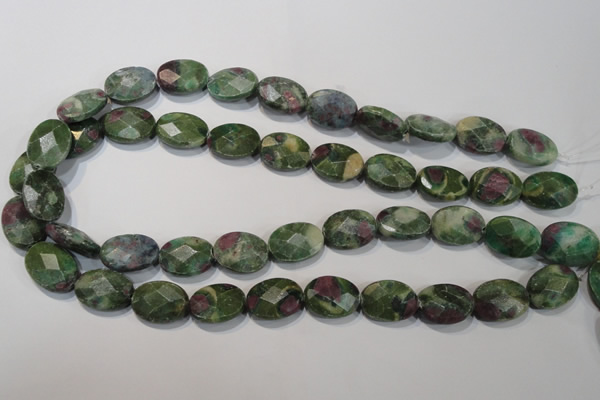CRZ643 15.5 inches 13*18mm facetec oval New ruby zoisite gemstone beads
