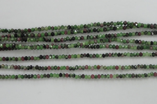 CRZ700 15 inches 2*3mm faceted rondelle ruby zoisite gemstone beads