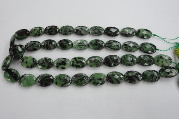 CRZ710 15 inches 15*20mm faceted oval ruby zoisite gemstone beads