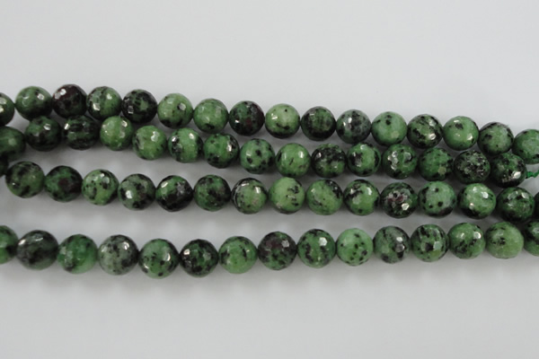 CRZ730 15.5 inches 6mm faceted round ruby zoisite gemstone beads