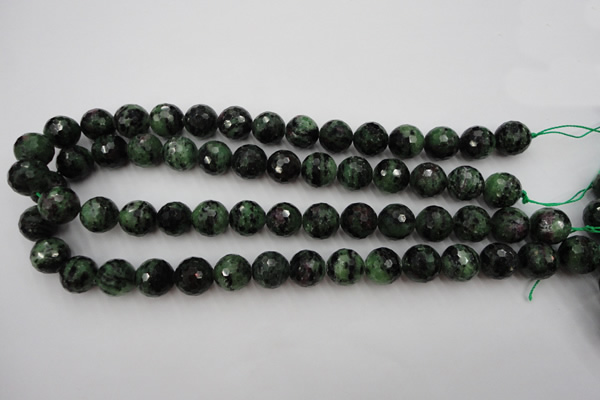 CRZ742 15.5 inches 13mm faceted round ruby zoisite gemstone beads