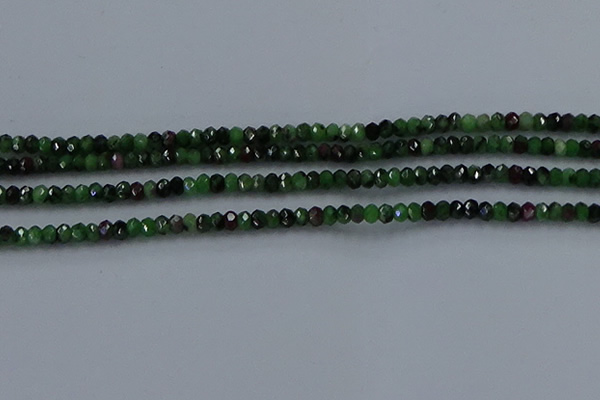 CRZ751 15.5 inches 2.5*4mm faceted rondelle ruby zoisite beads