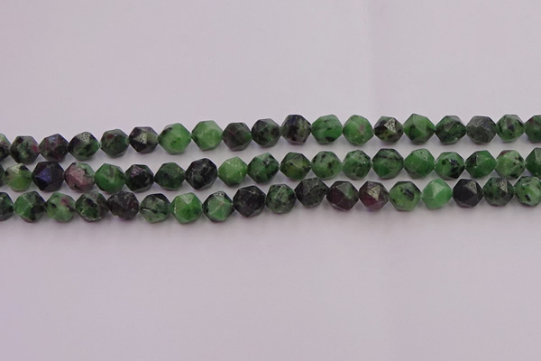 CRZ762 15.5 inches 8mm faceted nuggets ruby zoisite gemstone beads
