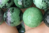 CRZ778 15.5 inches 14mm faceted round ruby zoisite beads