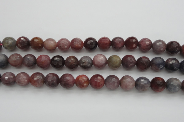 CRZ855 15.5 inches 11mm faceted round natural ruby gemstone beads
