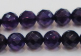 CSA18 15.5 inches 12mm faceted round synthetic amethyst beads